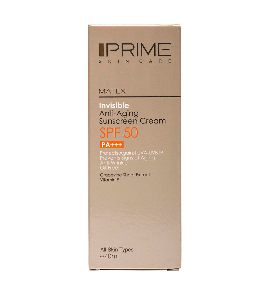 کرم ضد آفتاب جوان کننده SPF50 پرایم MATEX ANTI AGING SUNSCREEN CREAM PRIME