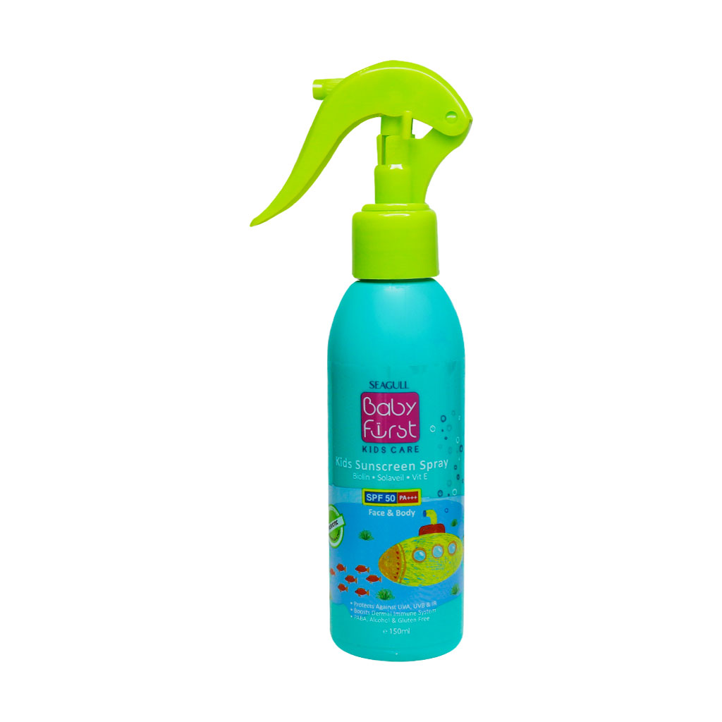 اسپری ضد آفتاب صورت و بدن کودکان spf50 سی گل KIDS SUNSCREEN SPRAY SEAGULL BABY FIRST