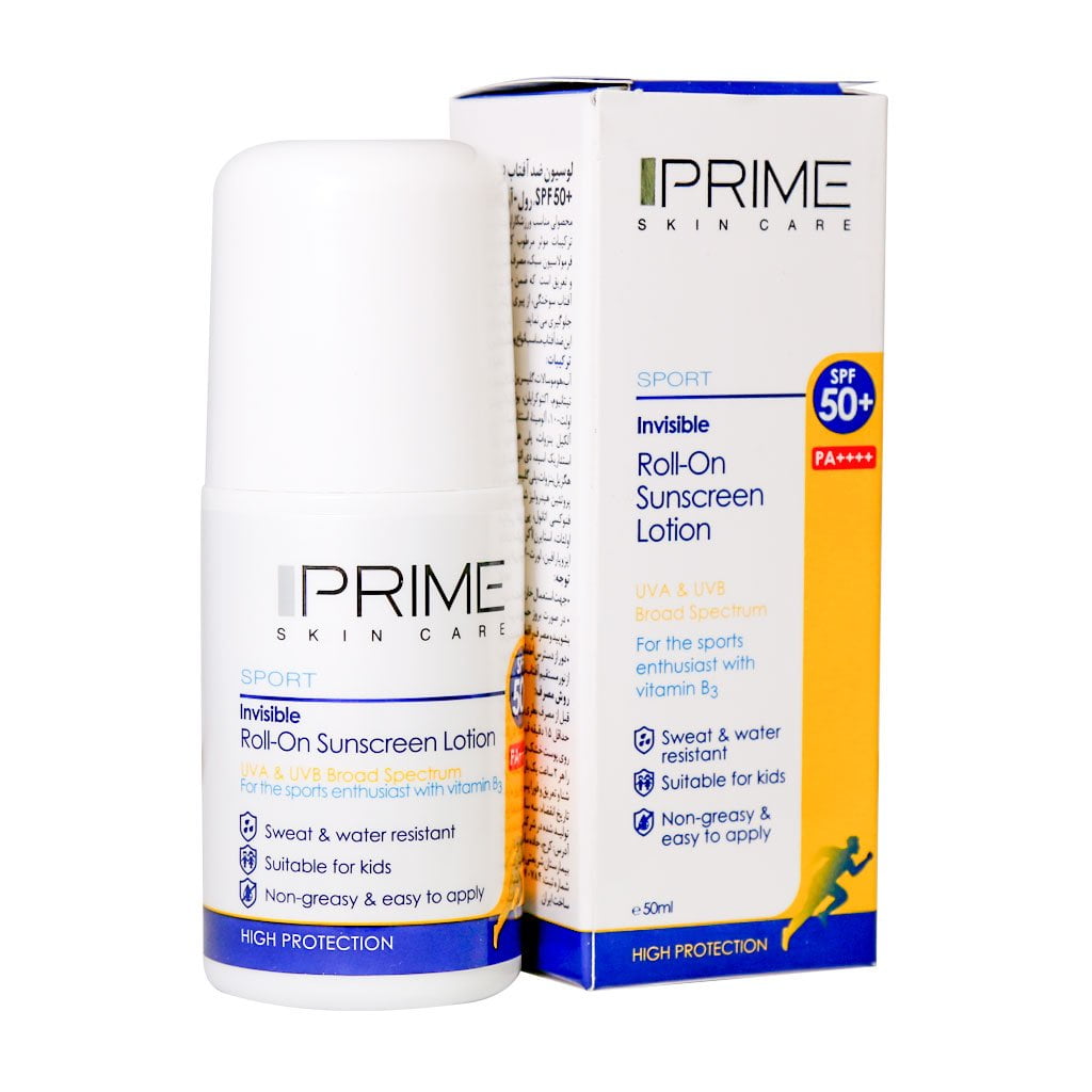 لوسیون ضد آفتاب SPF 50 رول آن و فاقد رنگ پرایم SPORT INVISIBLE ROLL - ON SUNSCREEN LOTION PRIME