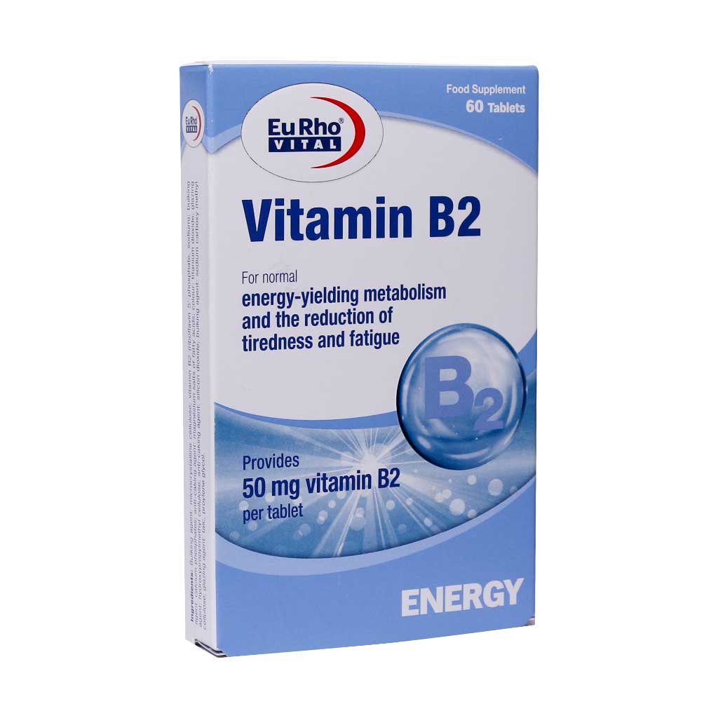 قرص ویتامین B۲ یوروویتال EURHOVITAL VITAMIN B۲ ۶۰ TABLETS