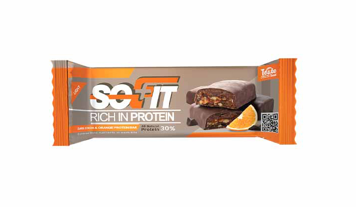 پروتئین بار توت سوییت پرتقال با روکش شکلات تلخ سوفیت Toute Sweet Sofit Protein Bar