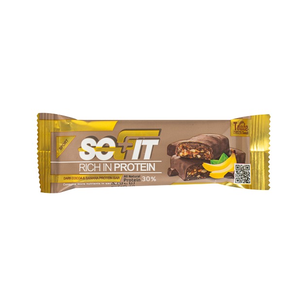 پروتئین بار موزی با شکلات تلخ توت سوییت Toute Sweet Sofit Protein Bar