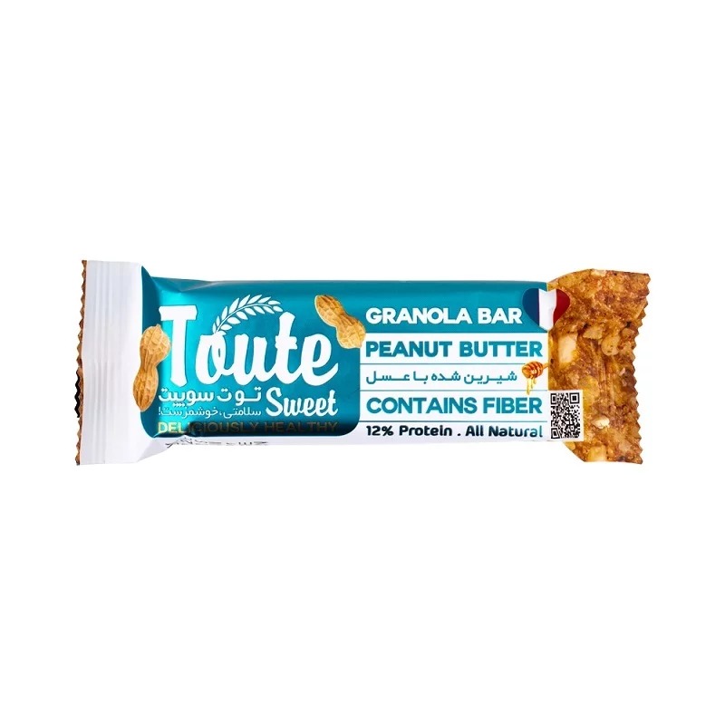 گرانولا بار فشرده جو پرک با کره بادام زمینی توت سوییت Granola Bar Peanute Butter Toute Sweet