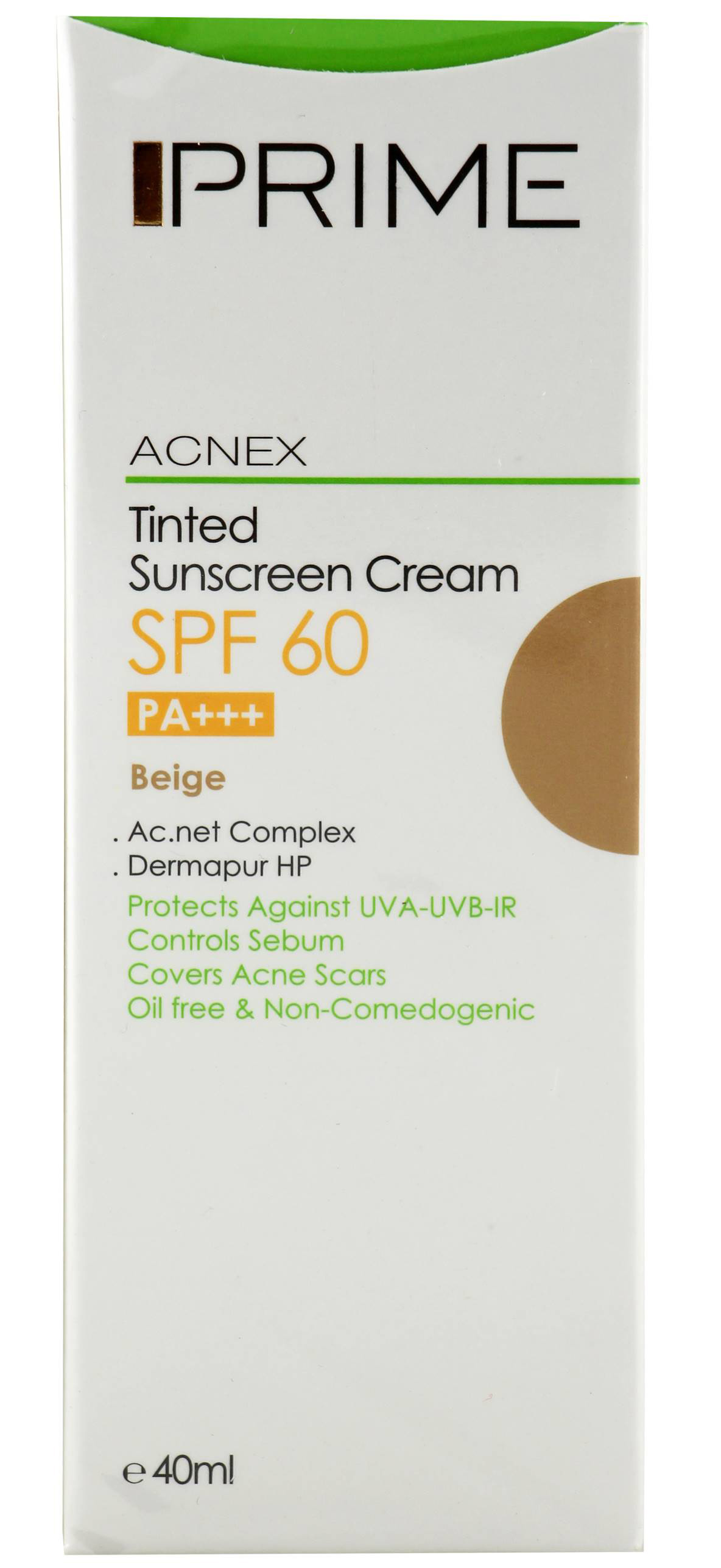 کرم ضد آفتاب پرایم spf60  ACNEX SUNSCREEN CREAM SPF 60 PRIME