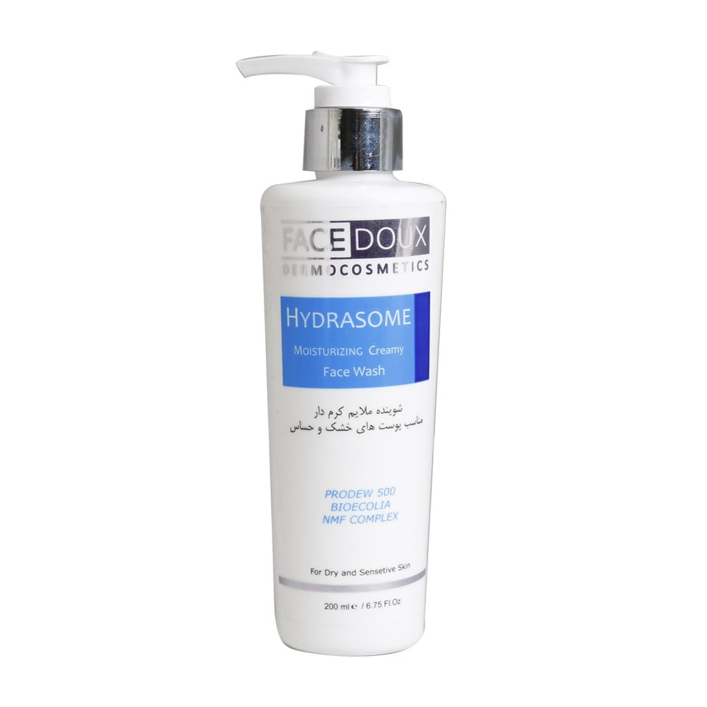 شوینده مایع غیرصابونی صورت هیدرازوم فیس دوکس Face Doux Hydrasome Moisturizing Creamy Face Wash