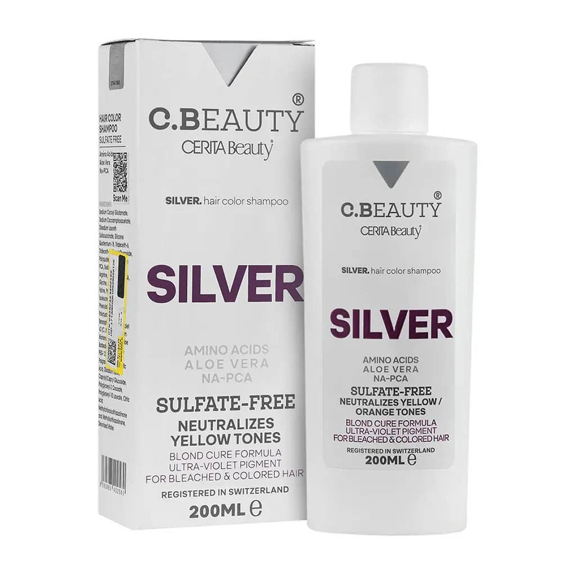 شامپو رنگساژ سیلور فاقد سولفات سریتا Sulfate Free Hair Color Silver Shampoo
