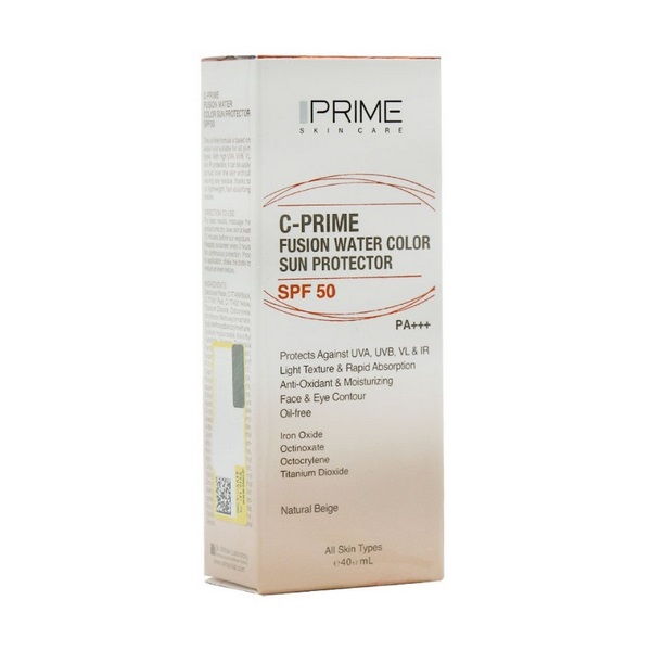 فلوئید ضد آفتاب SPF50 فیوژن واتر رنگی حاوی ویتامین C پرایم Prime Fusion water Spf50 Sunscreen Cream