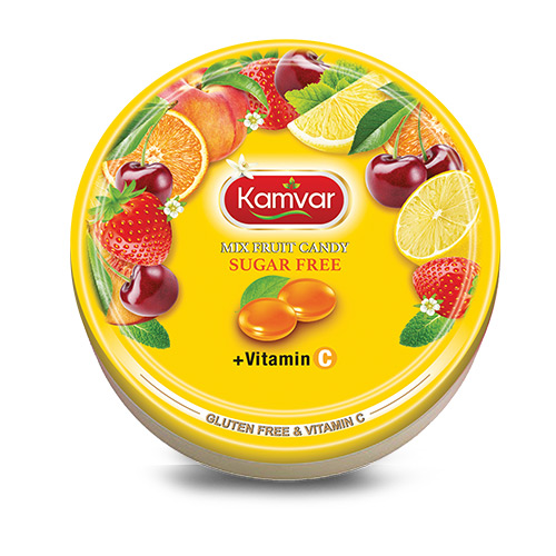 آبنبات رویال شش میوه بدون قند کامور Kamvar