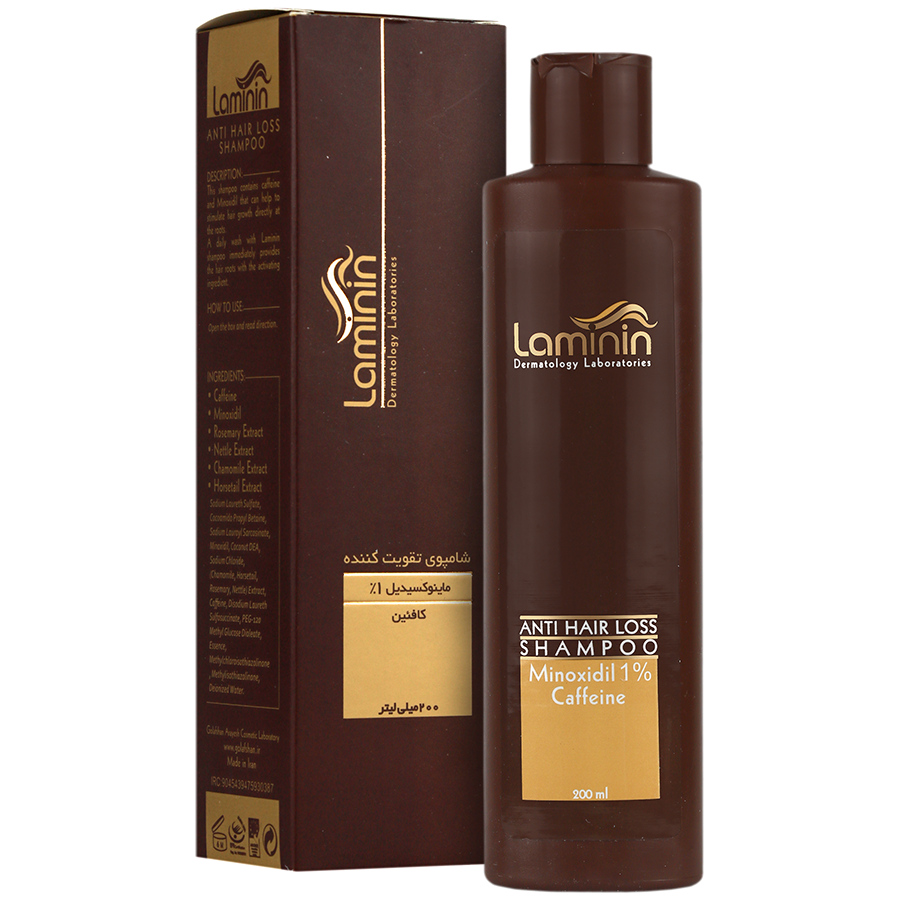 شامپو تقویت کننده ماینوکسیدیل (حاوی کافئین) لامینین ANTI HAIR LOSS SHAMPOO LAMININ
