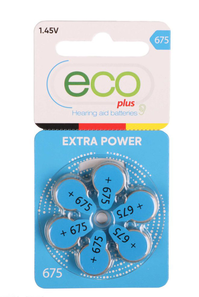 باتری سمعک اکو پلاس کد 675 eco plus
