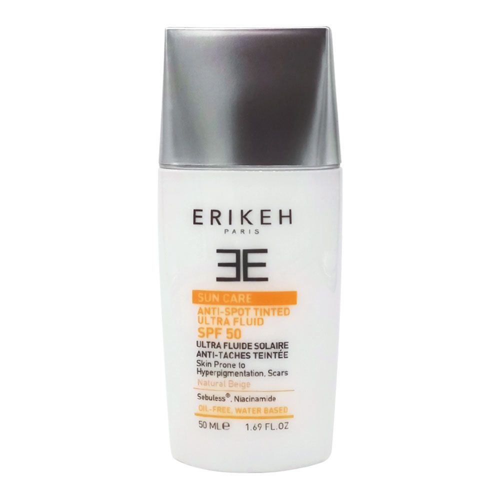 کرم ضد آفتاب و ضد لک بژ طبیعی SPF50 اریکه Erike AntiSpot Tinted Ultra Fluid Sunscreen